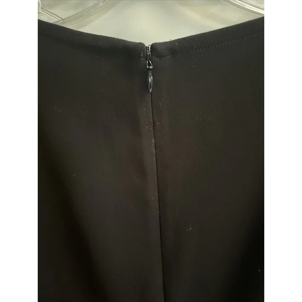 St. John Dress Women’s 10 Black Wrap V-Neck 3/4 Sleeves Silk Lining Buckle Sz4 - Picture 5 of 9
